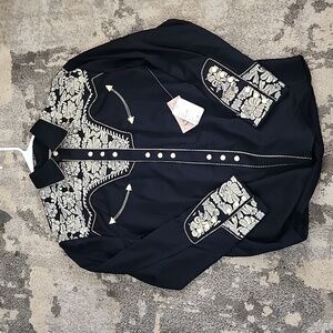 Scully Floral Tooled Embroidered Western Shirt